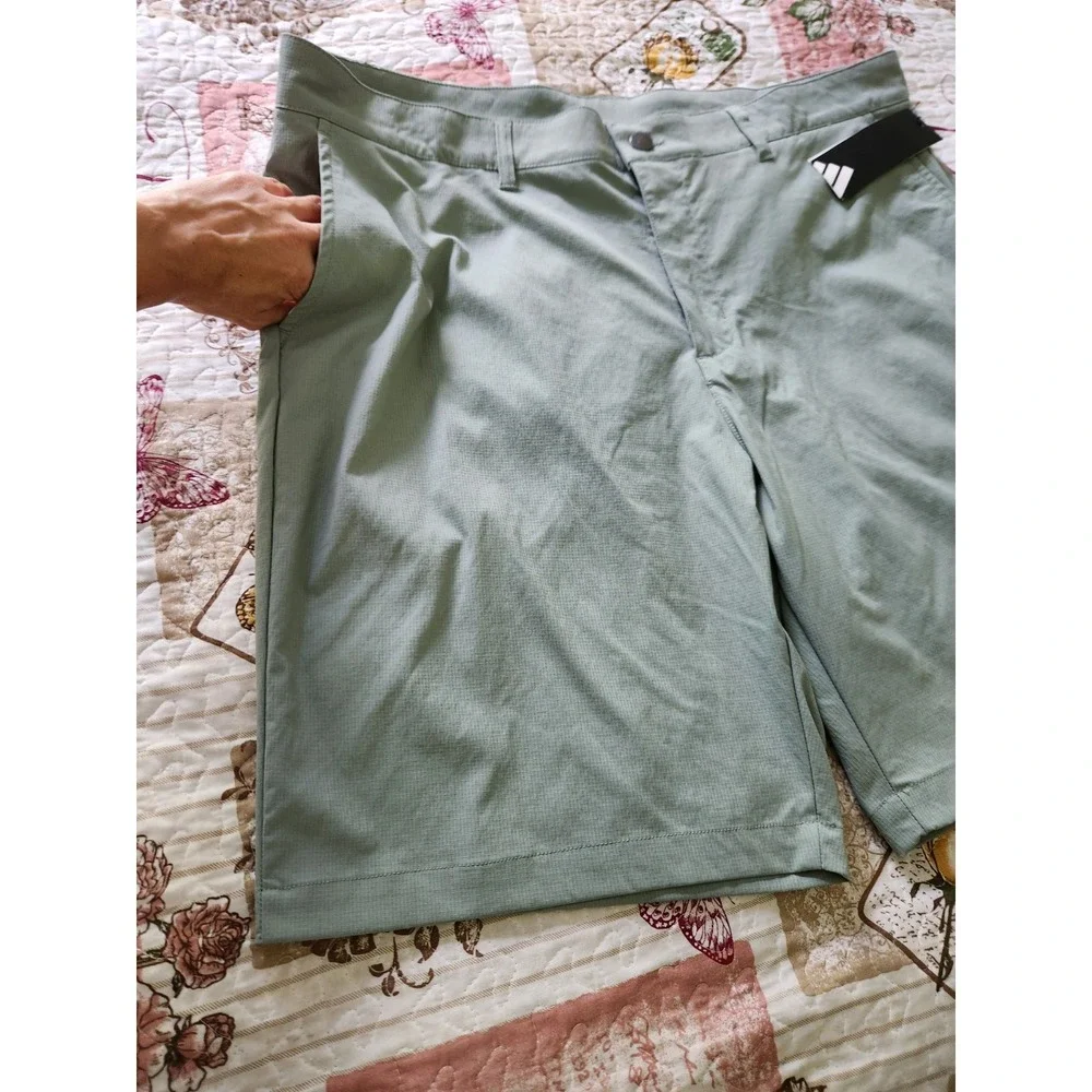 Adidas ADVR0918 Men's Ripstop Golf Shorts Silver Green‎ Size 38